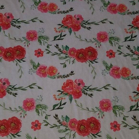 Homritar Pink White Rose Flowers Minky Dot Baby Blanket Girl Soft Fleece 30x40 - Picture 4 of 6
